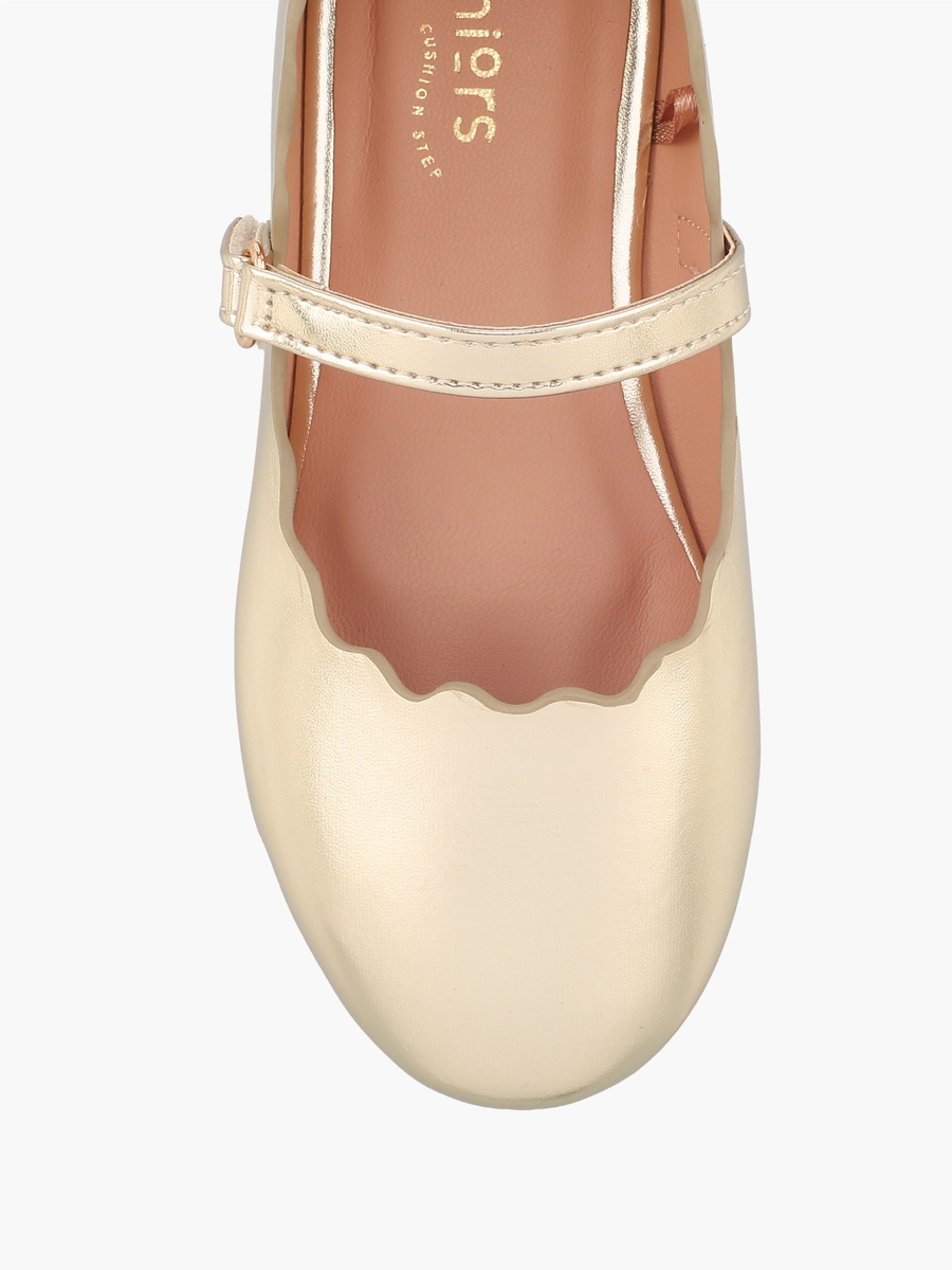 Girls Scalloped Trim Mary Jane Shoes
