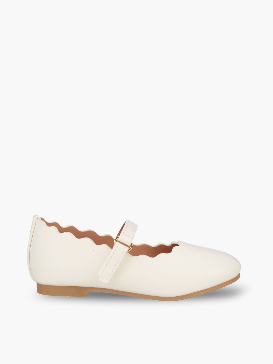Girls Scalloped Trim Mary Jane Shoes