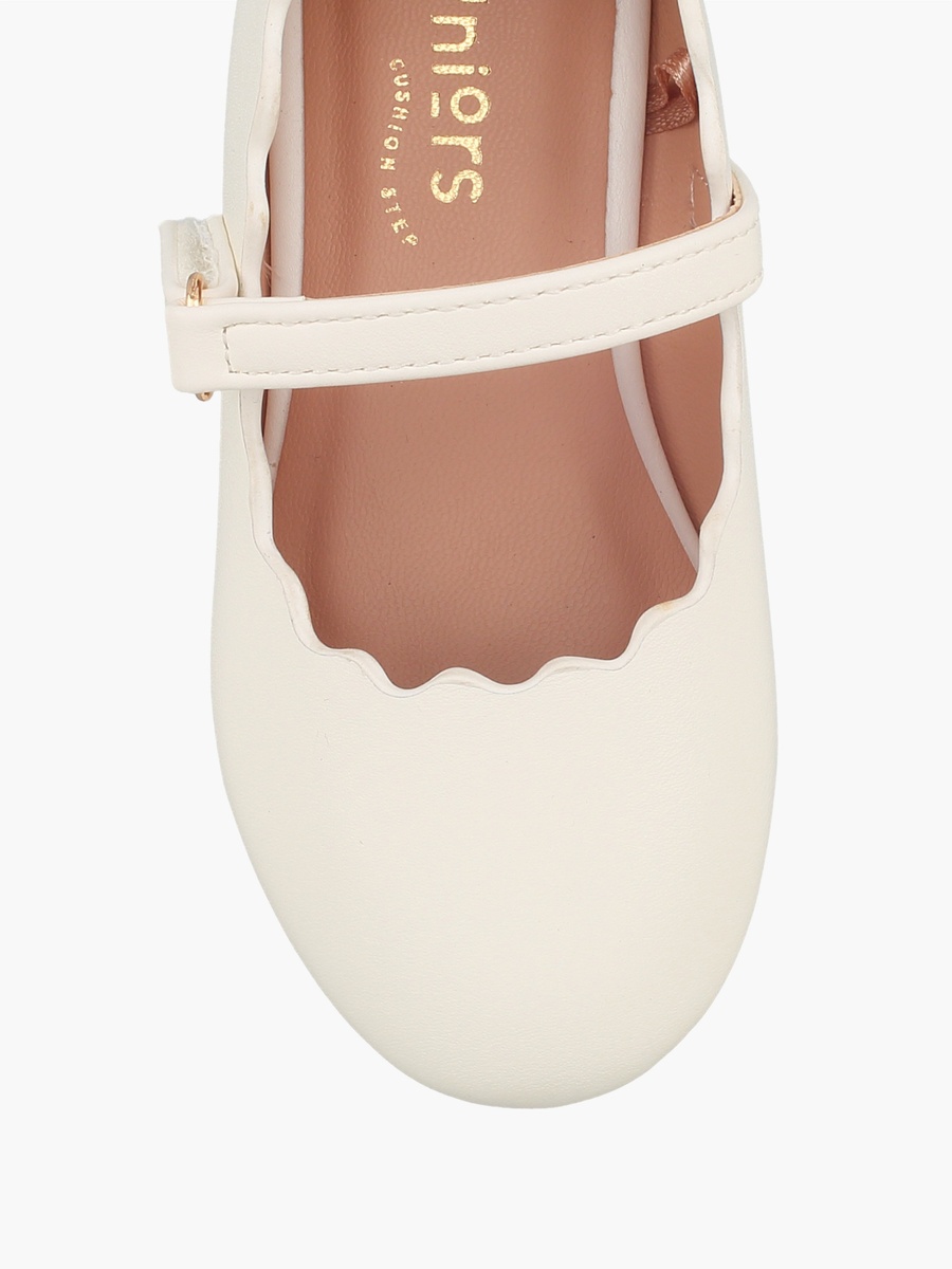 Girls Scalloped Trim Mary Jane Shoes