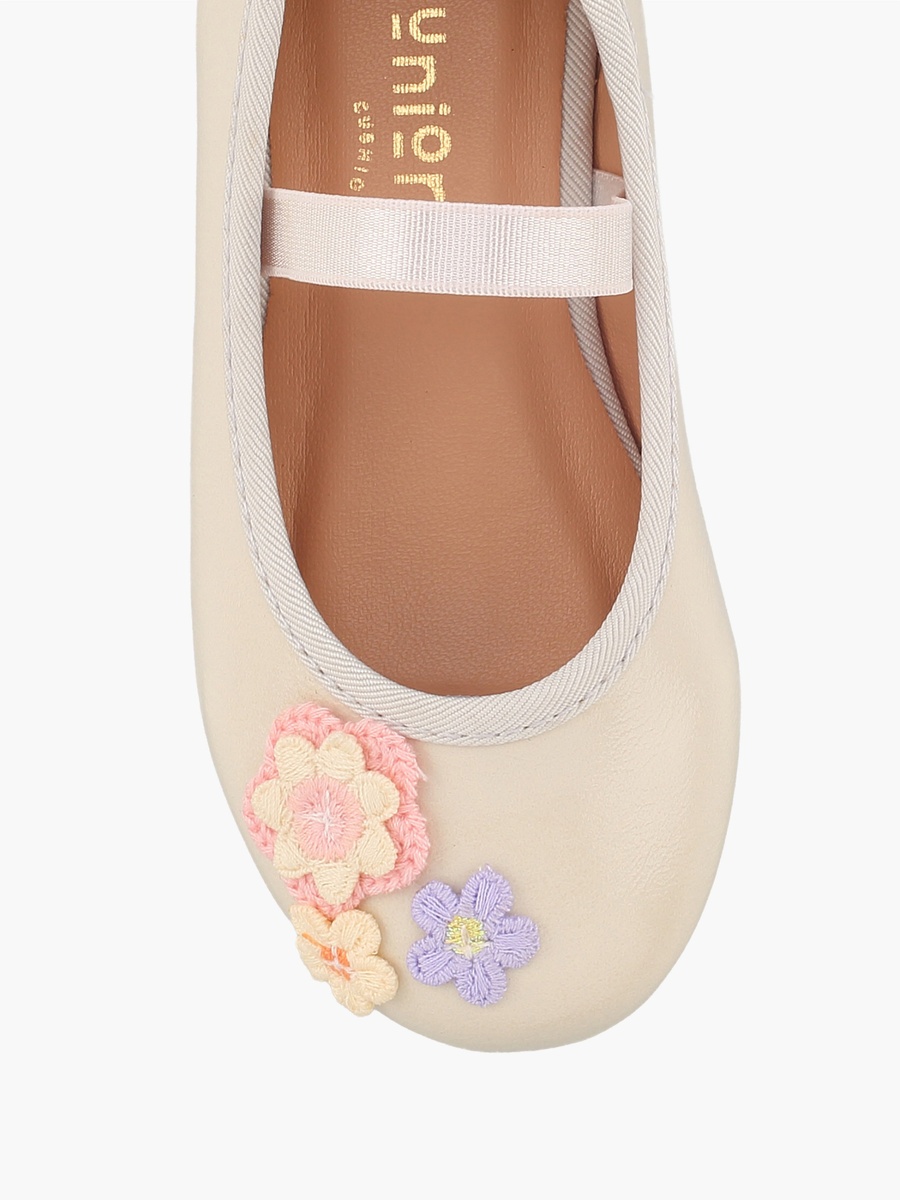 Girls Floral Applique Ballerina Shoes