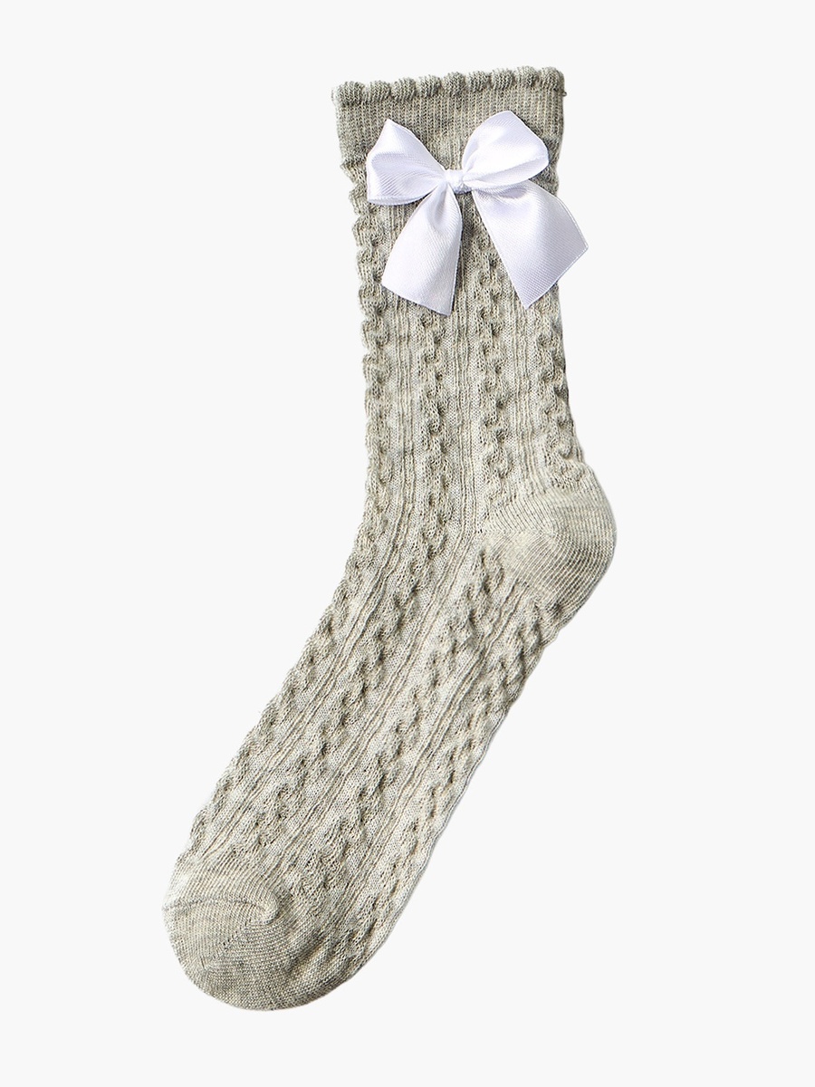 Pack of 2 Girls Non Terry Crew Length Socks