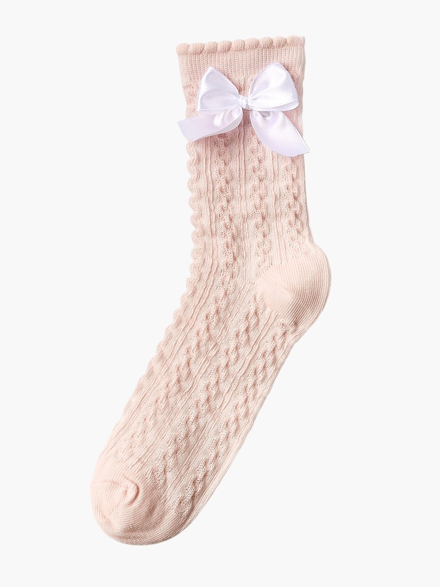 Pack of 2 Girls Non Terry Crew Length Socks