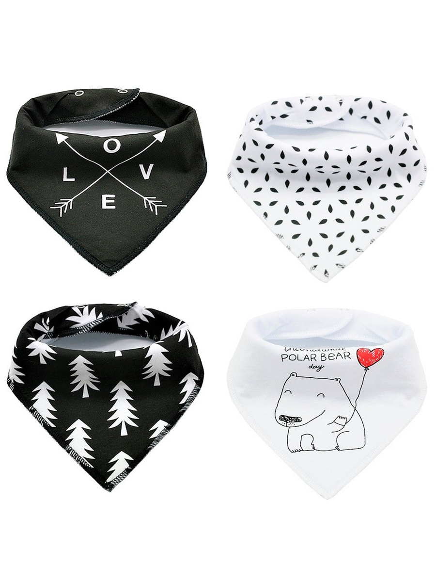 Set of 4 - Love Bandana Drool Bibs