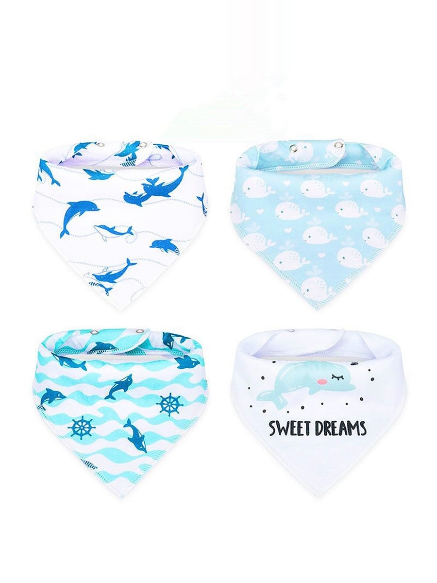 Set of 4 - Pirates Bandana Drool Bibs 