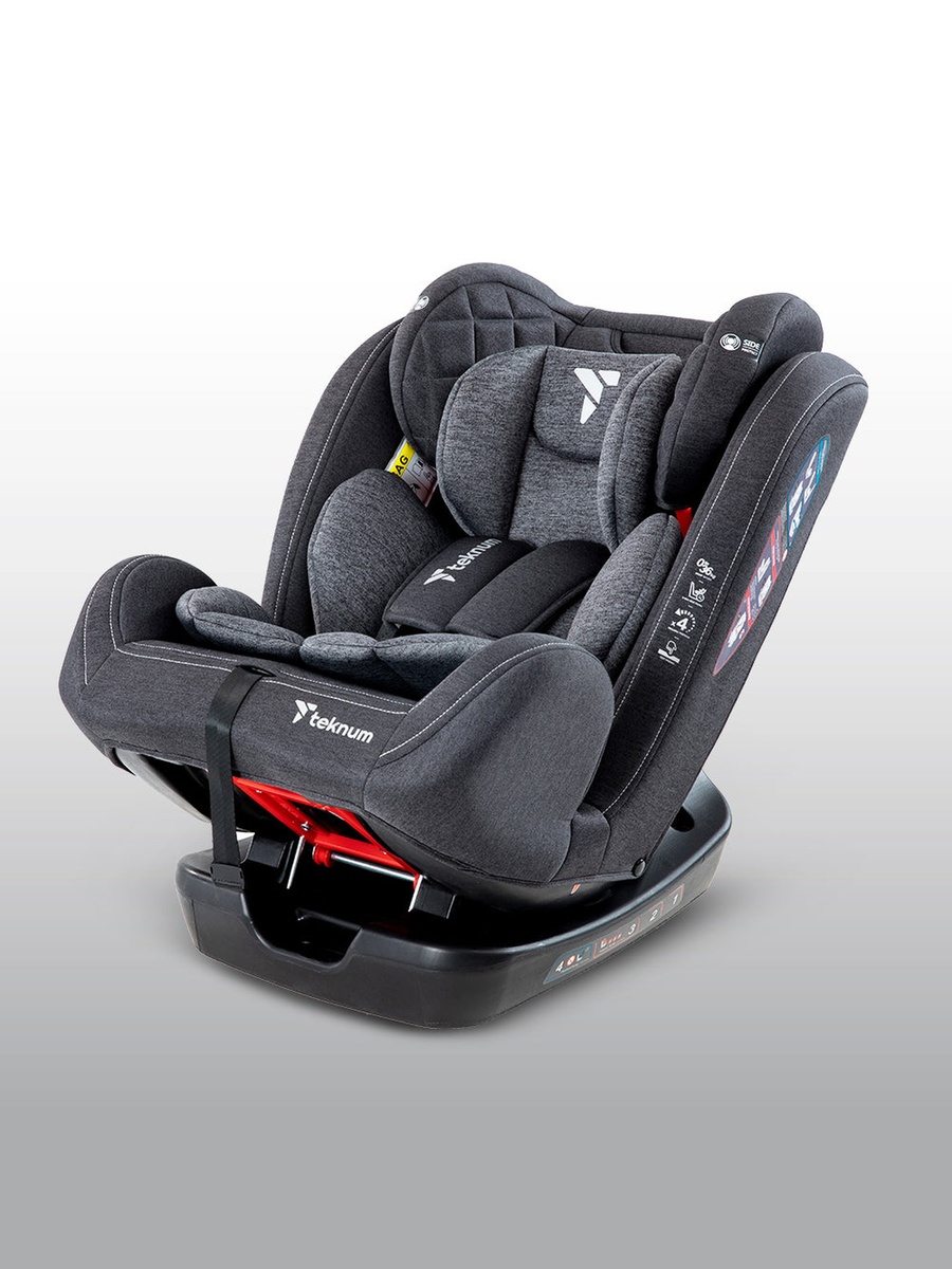 Evolve 2 Car Seat 0-12yrs with Grey Dads Diaper Hand Bag - Dark Grey