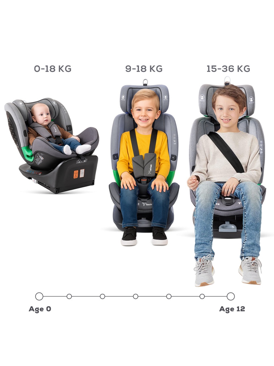 Evolve Prime iSize Car Seat with Isofix - Grey