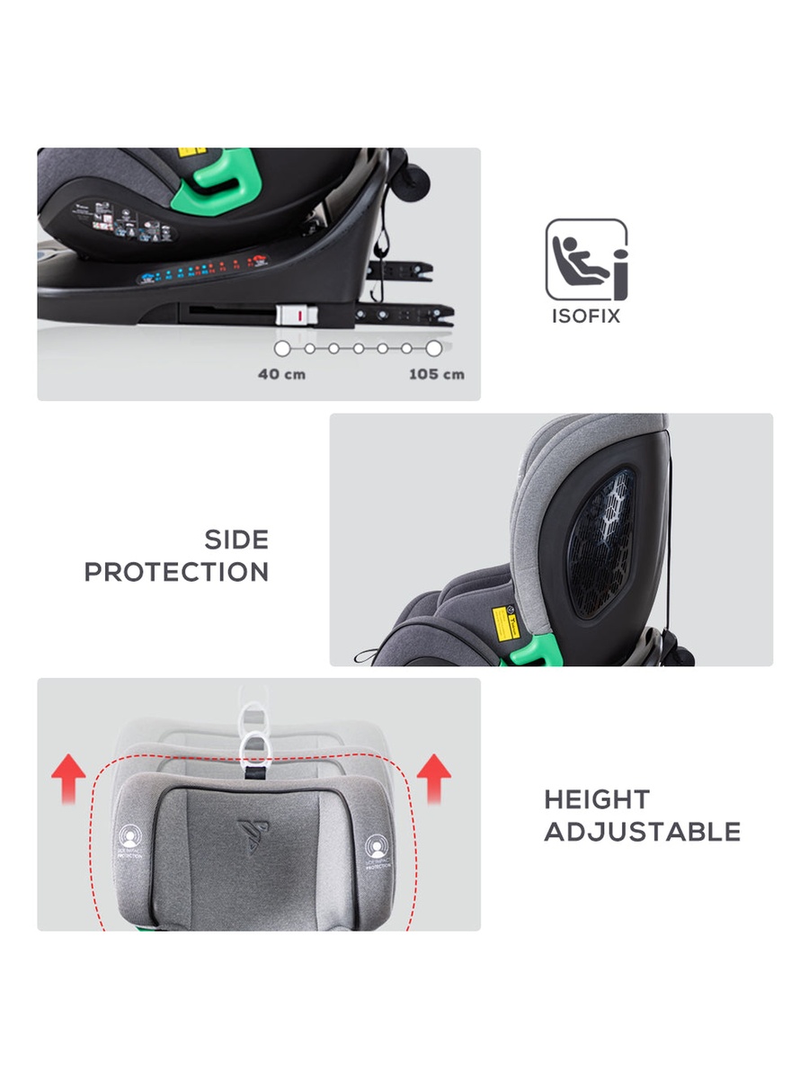 Evolve Prime iSize Car Seat with Isofix - Grey