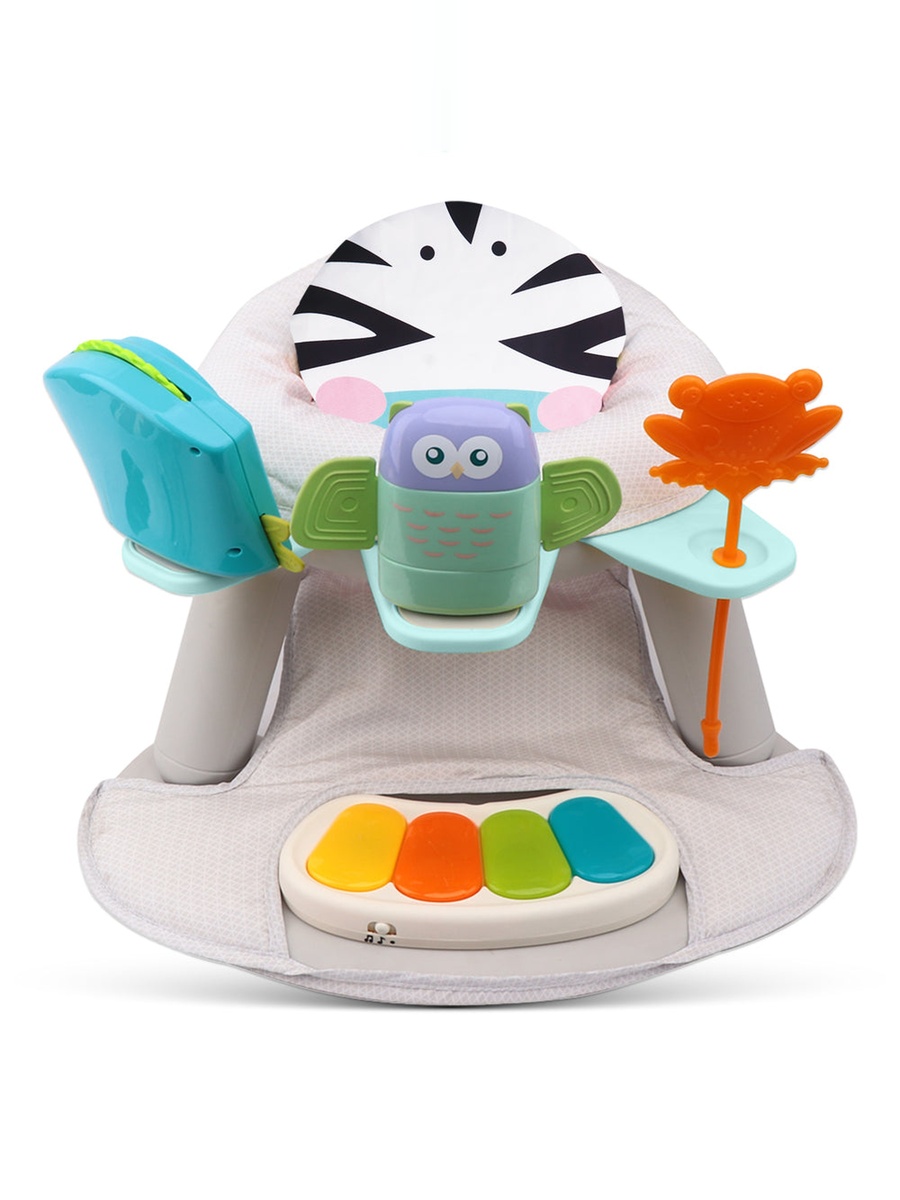 2-IN-1 Dining Chair/Toddler Play Seat with Pedal Piano - Zebra