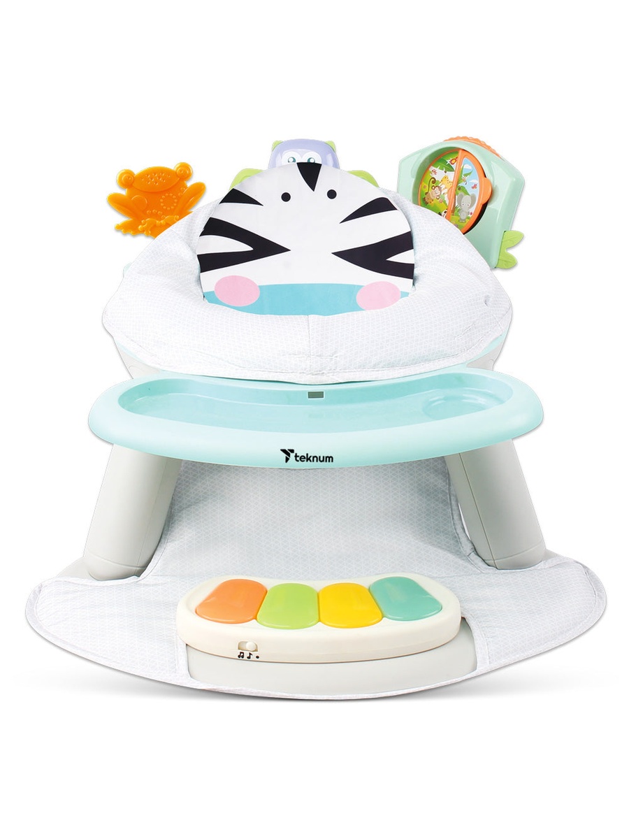 2-IN-1 Dining Chair/Toddler Play Seat with Pedal Piano - Zebra