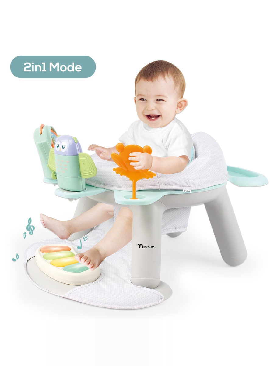 2-IN-1 Dining Chair/Toddler Play Seat with Pedal Piano - Zebra