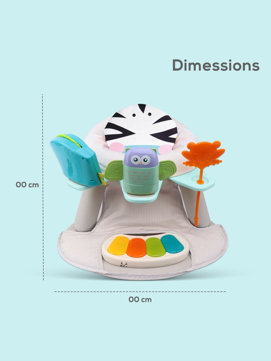 2-IN-1 Dining Chair/Toddler Play Seat with Pedal Piano - Zebra