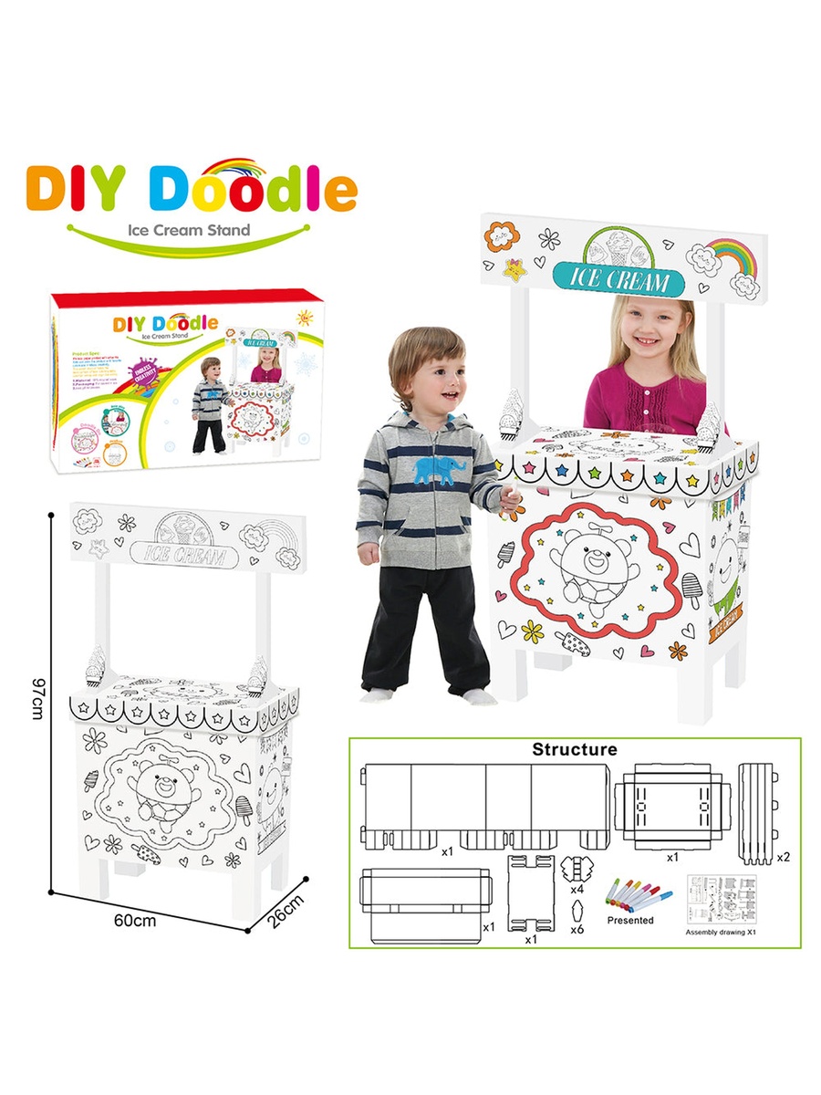 Doodle Art and Craft Coloring Ice Cream Shop 
