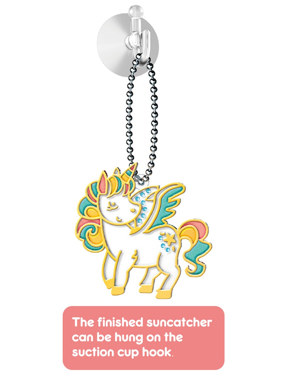 DIY Kids Art and Craft Crystal Pendant Making and Coloring Set XL - Unicorn