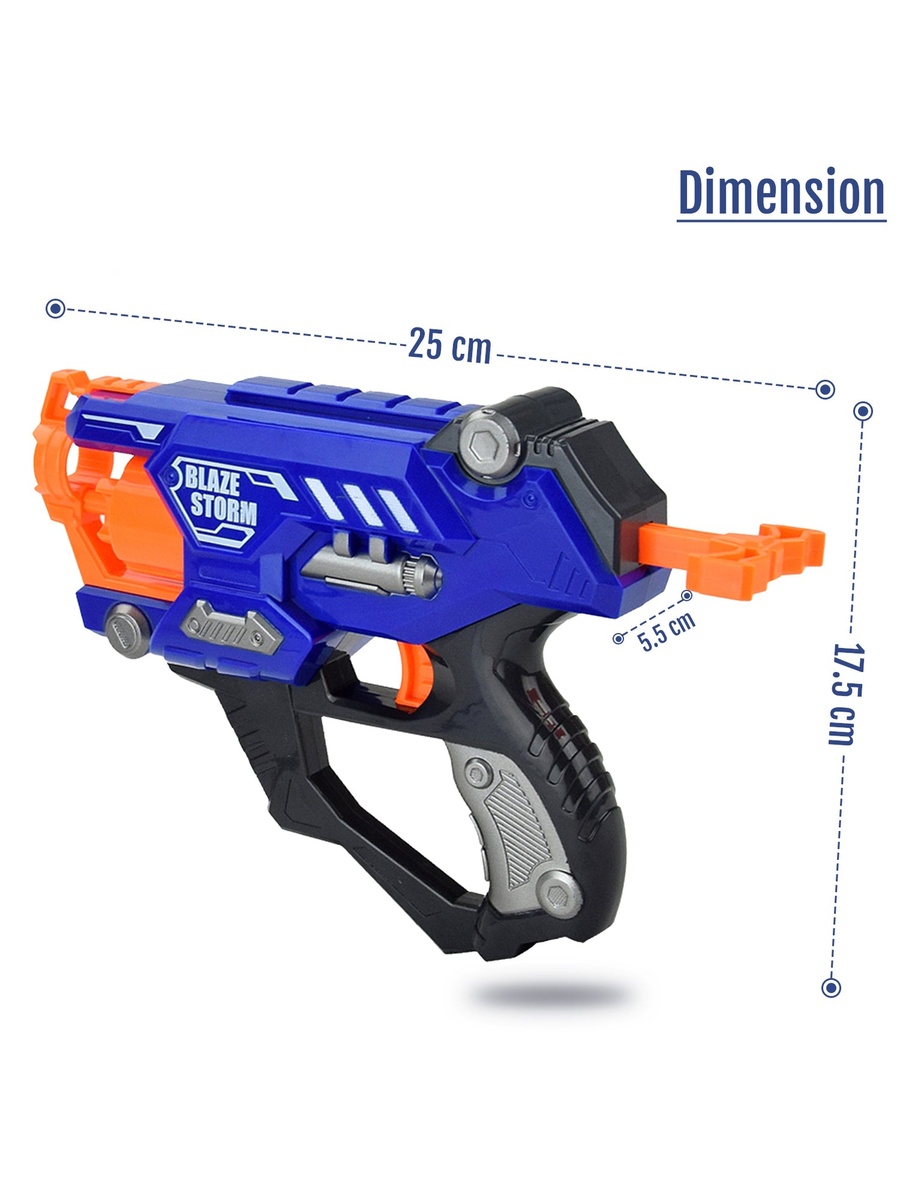 Kids Manual Bullet Gun with 10-Piece Soft Bullets - Blue