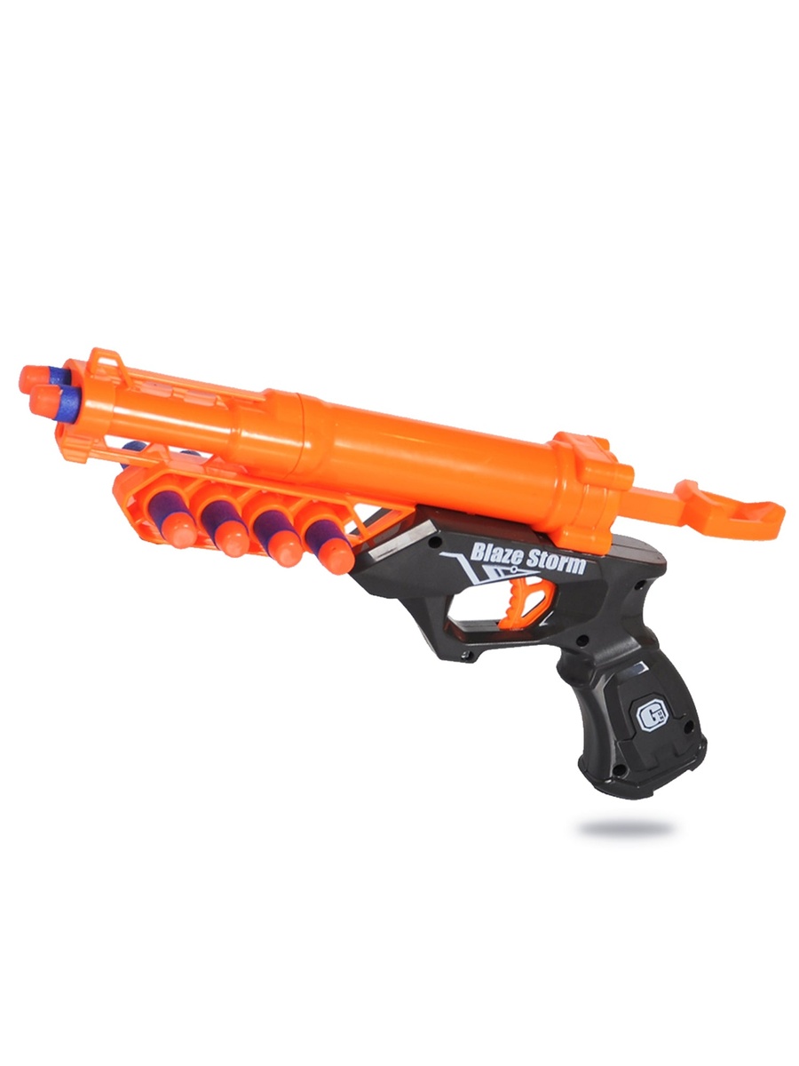 Kids Manual Bullet Gun with 10-Piece Soft Bullets - Orange
