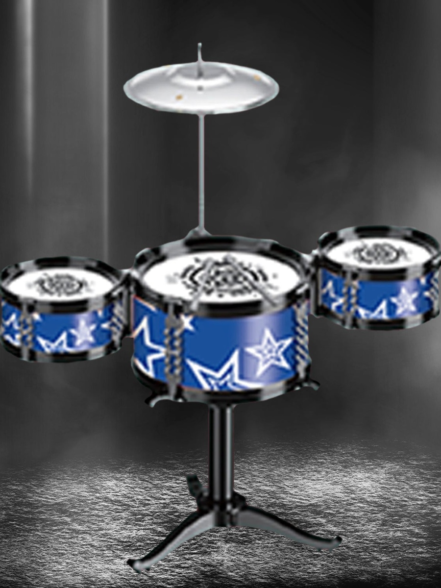 Kids Drum Set Musical Instrument - Blue