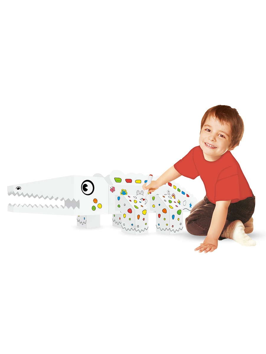 DIY Doodle Coloring Kit with Set of 6 Sketch Pens - Crocodile