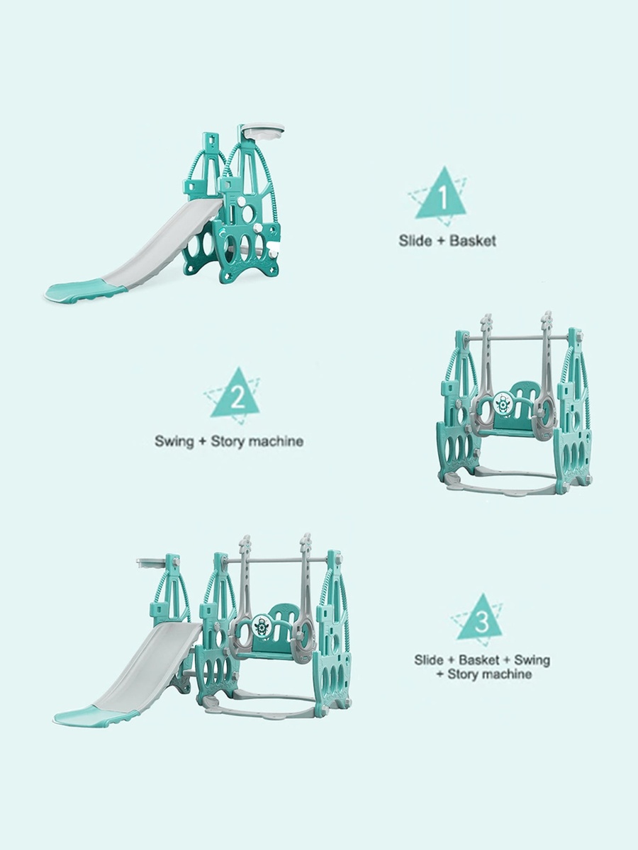 3in1 Swing with Slide - Green