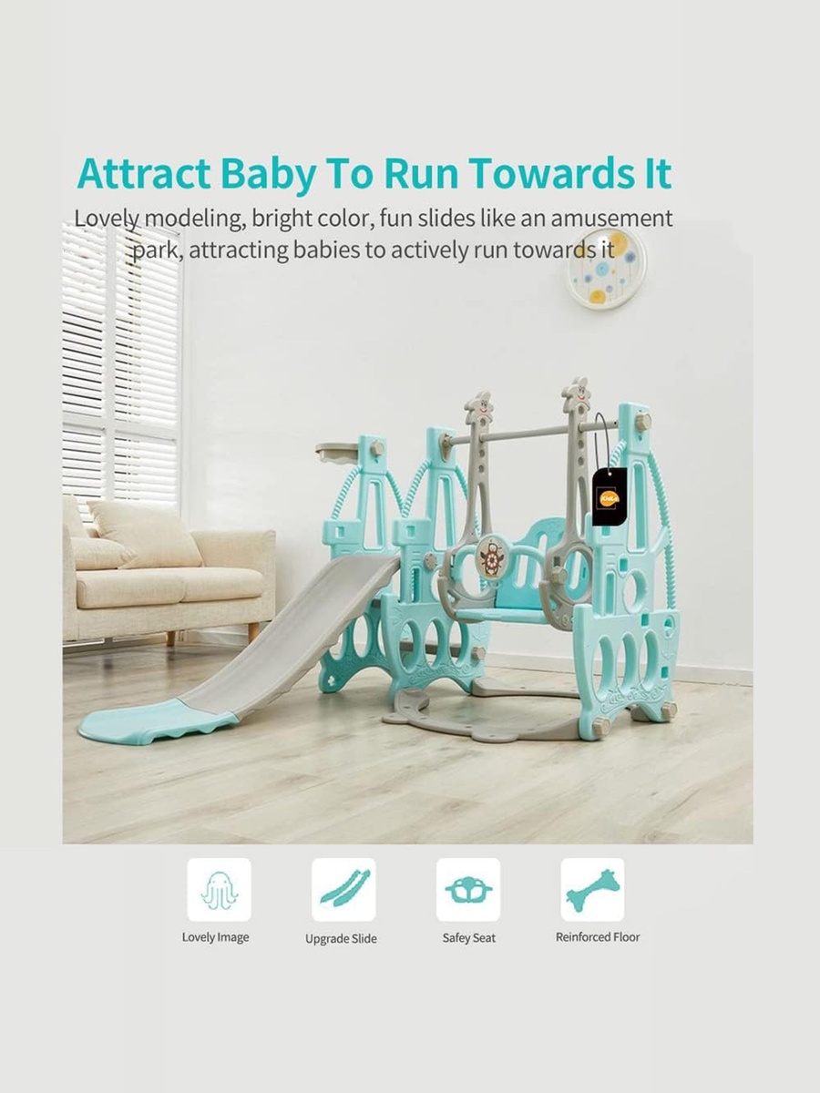 3in1 Swing with Slide - Green