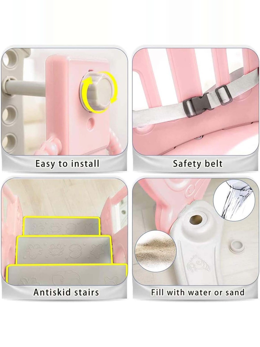 3in1 Swing with Slide - Pink