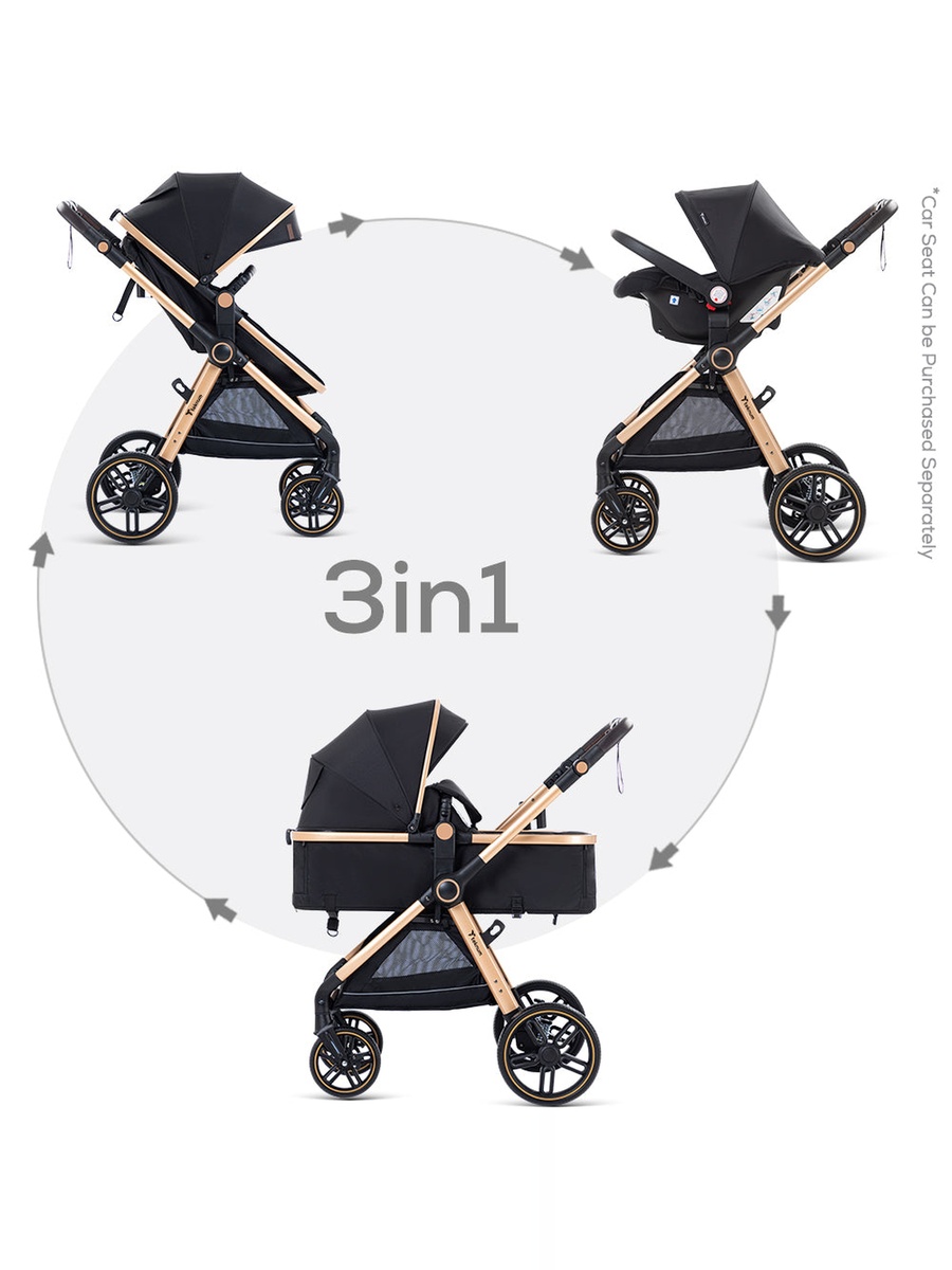 3in1 Travel Prime Stroller - Black