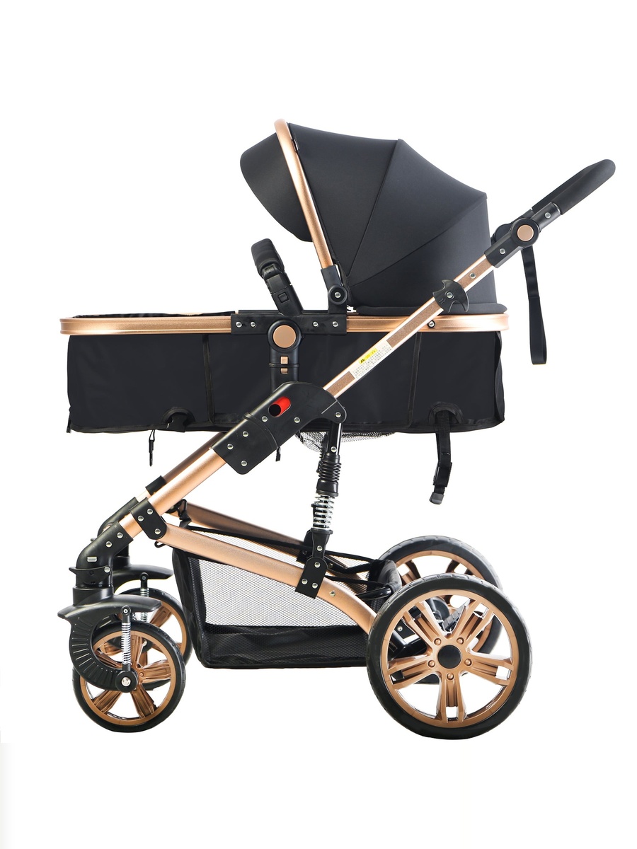 3 in 1 Pram Stroller and Diaper Bag Bundle - Black