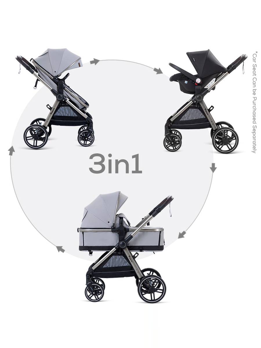 3in1 Travel Prime Stroller - Grey