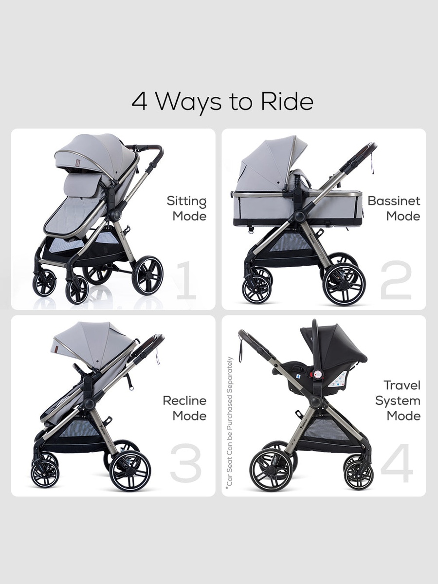 3in1 Travel Prime Stroller - Grey