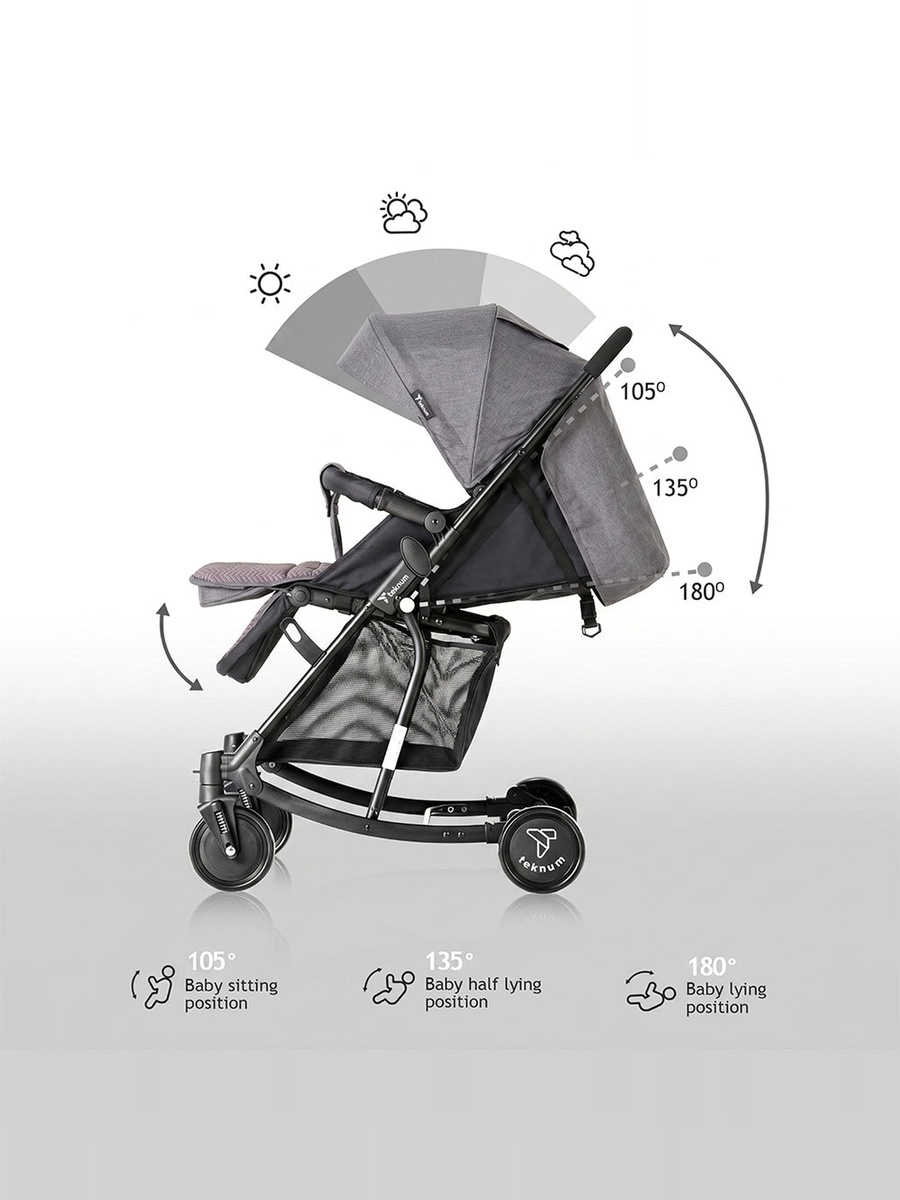 2in1 Glide Stroller - Grey