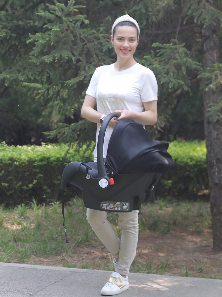 STROLL-1 Travel System with Reversible Stroller and Baby Car Seat - Pink