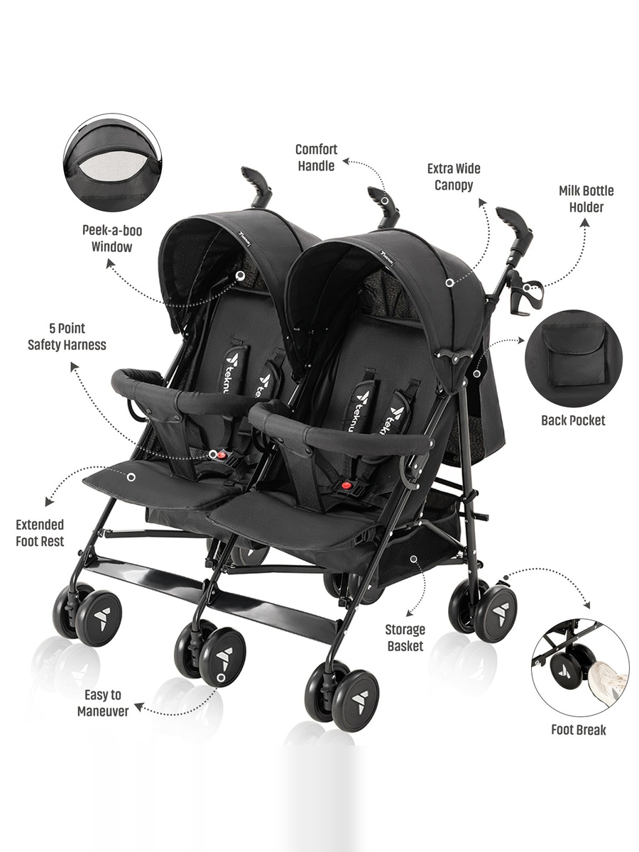 Twin Stroller Fellow - Black
