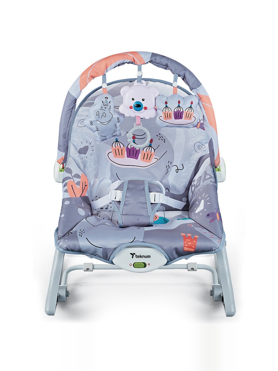 3In1 Rocker/Baby Seat/Recliner with Soothing Music - Party Grey 