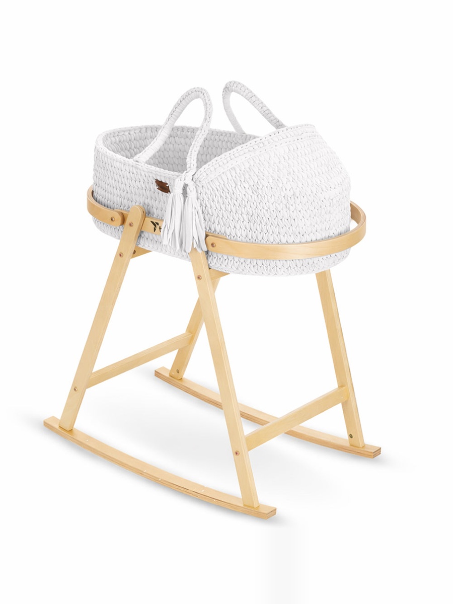 Moses Rope Basket with Stand - White
