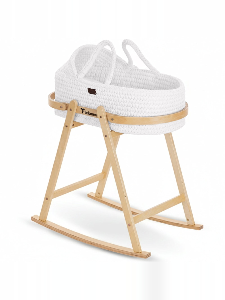 Moses Rope Basket with Stand - White