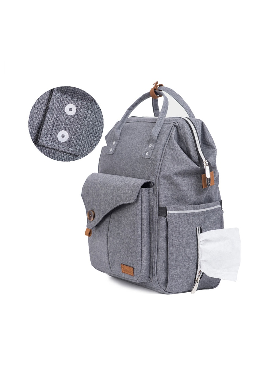 Grey Diaper Backpack - Large
