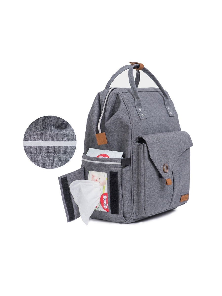 Grey Diaper Backpack - Large