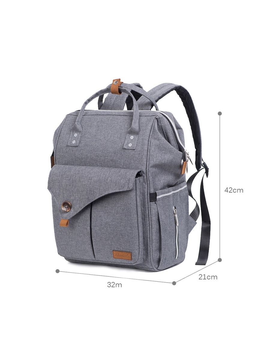 Grey Diaper Backpack - Large