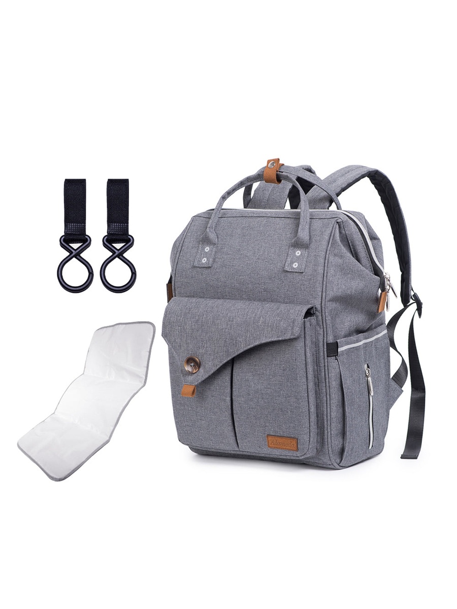 Grey Diaper Backpack - Large