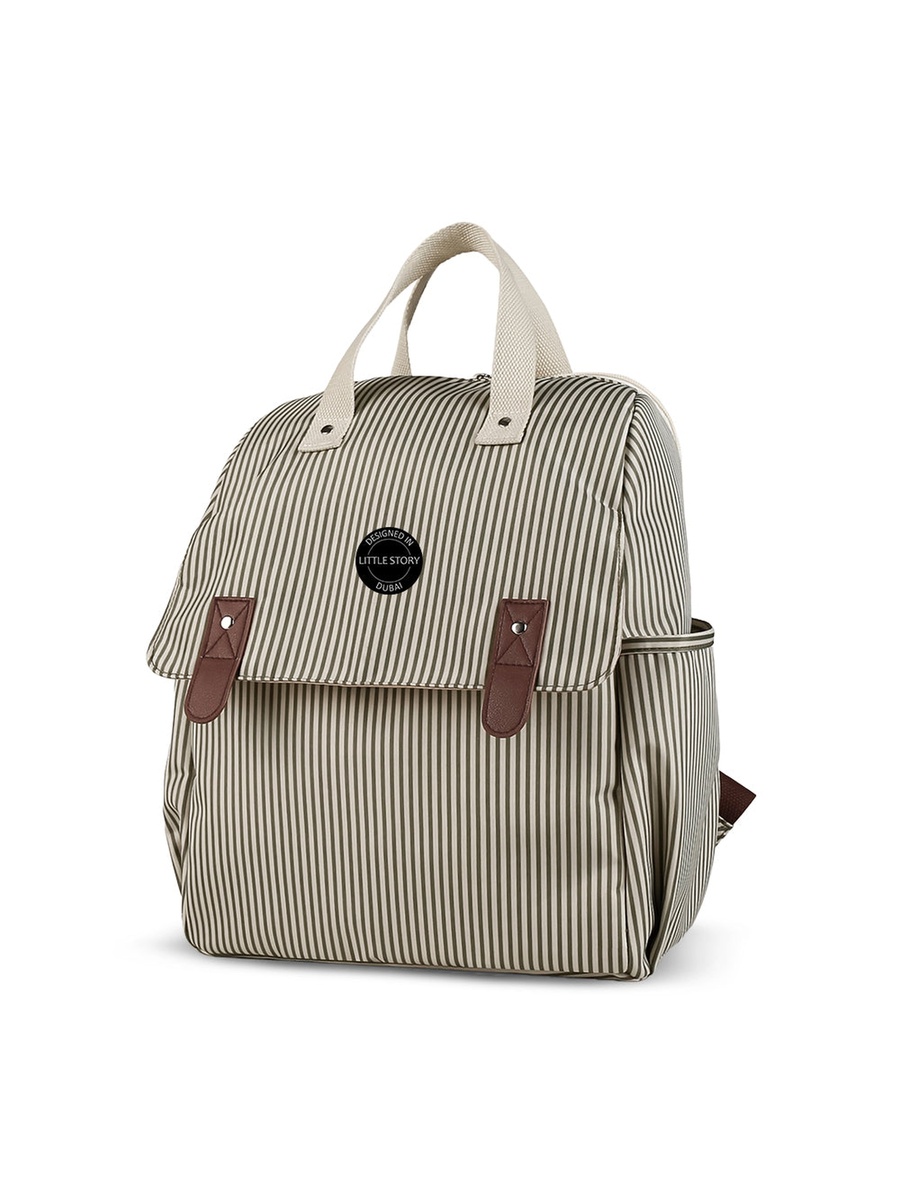 Set of 3 - Diaper Backpack with Changing Mat and Bottle Bag - Beige