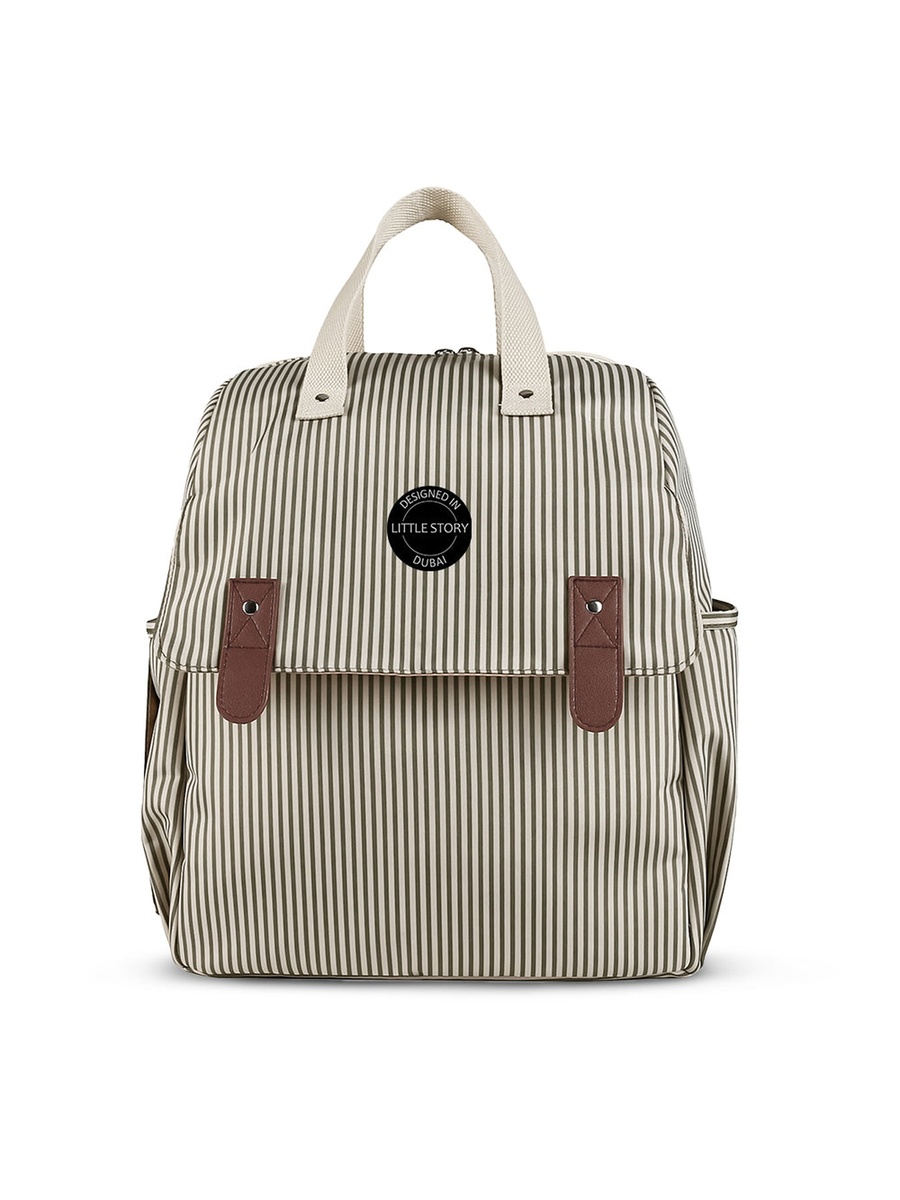 Set of 3 - Diaper Backpack with Changing Mat and Bottle Bag - Beige
