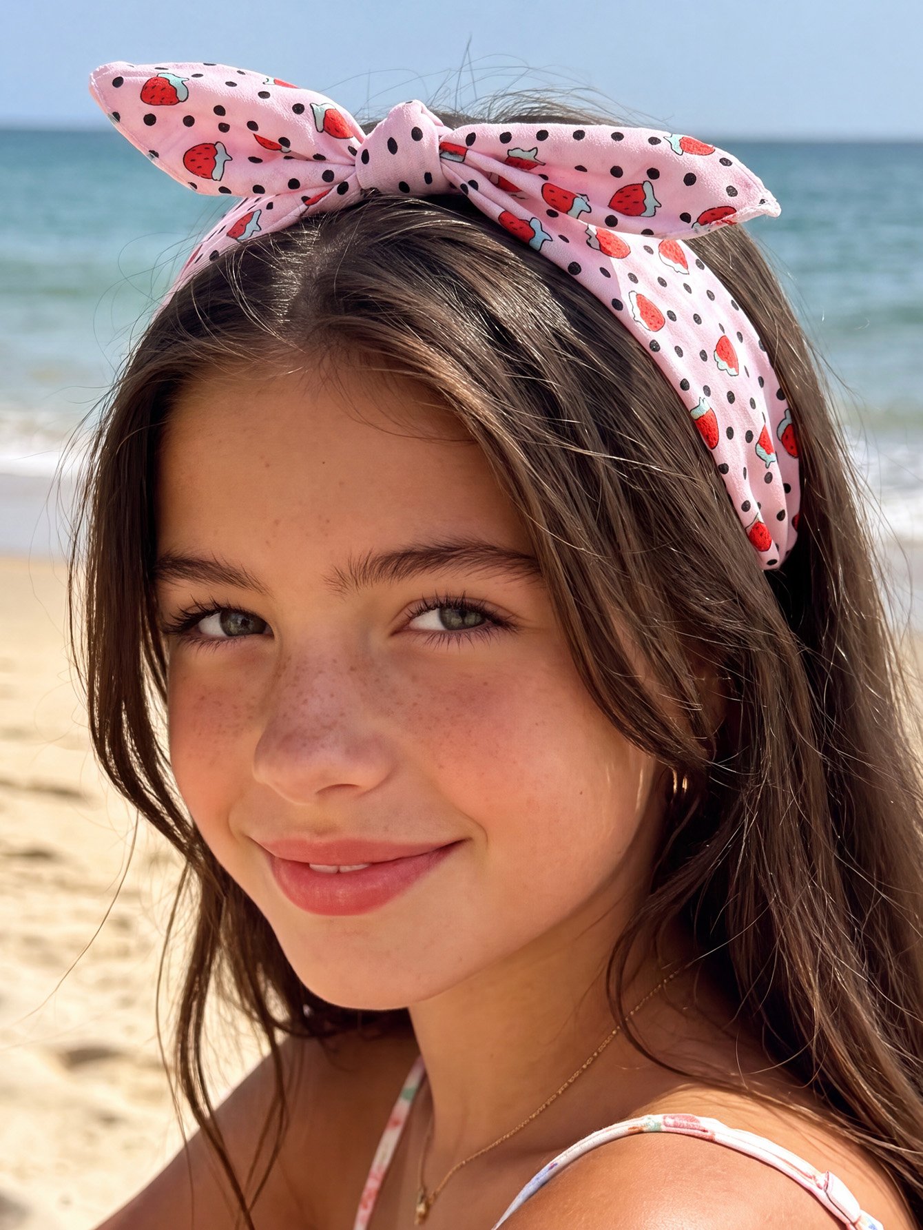 Pack of 2 - Girls Strawberry Print Headbands