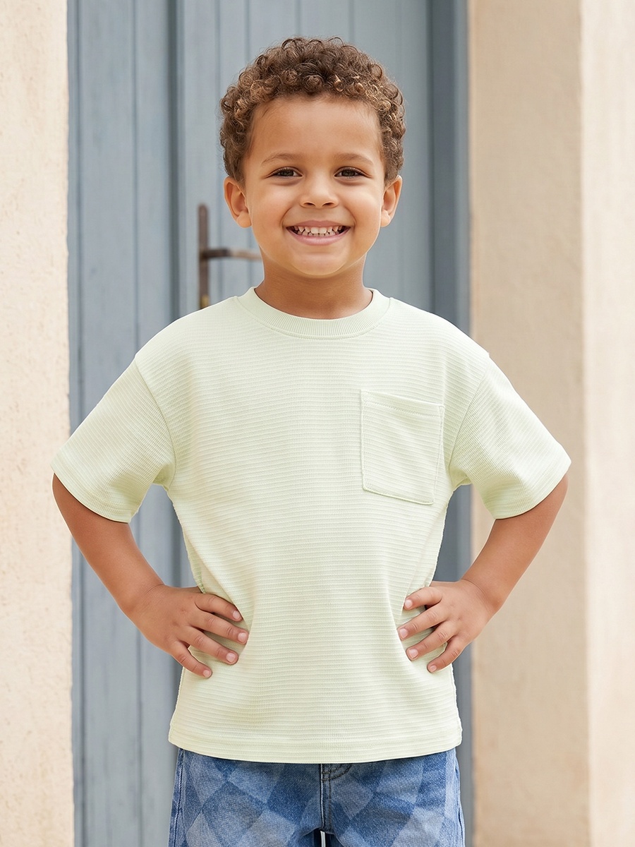 Crew Neck Short Sleeves T-Shirt with Pocket