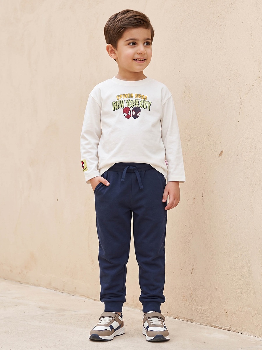 Crew Neck Long Sleeves T-Shirt with Spider-Man Print
