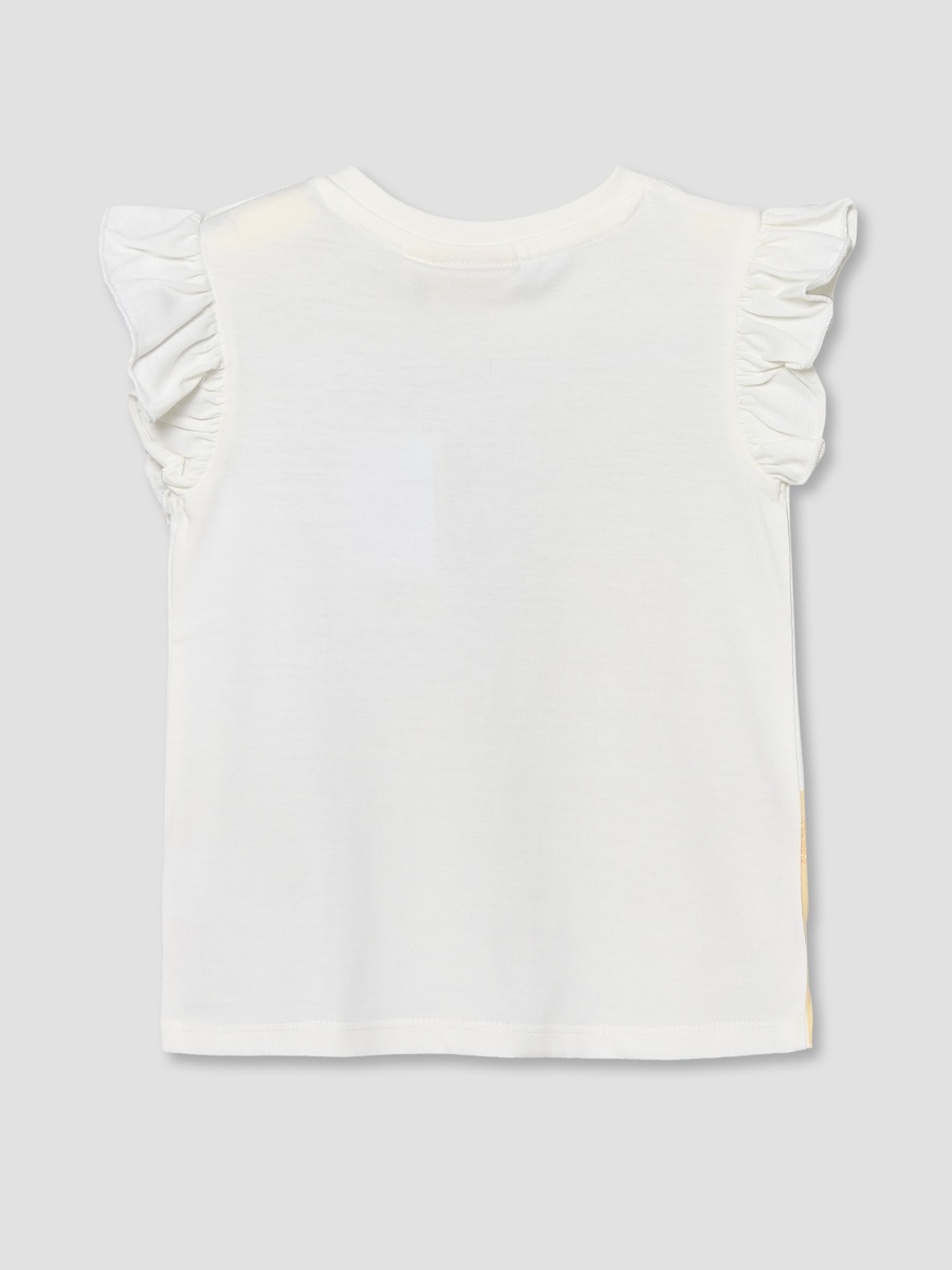 Round Neck Short Sleeves T-Shirt with Cat Print