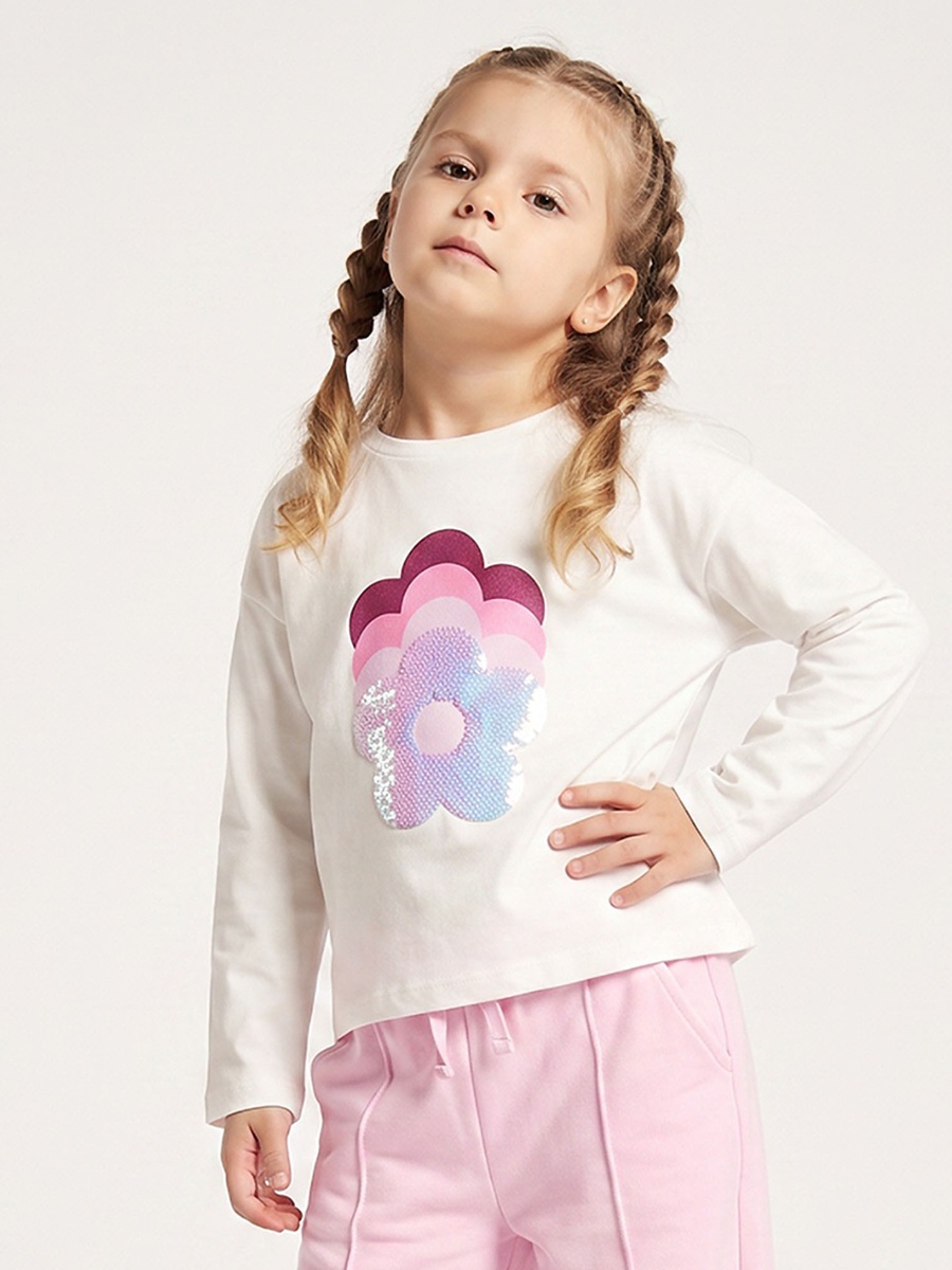 Crew Neck Long Sleeves T-Shirt with Sequin Embellishment