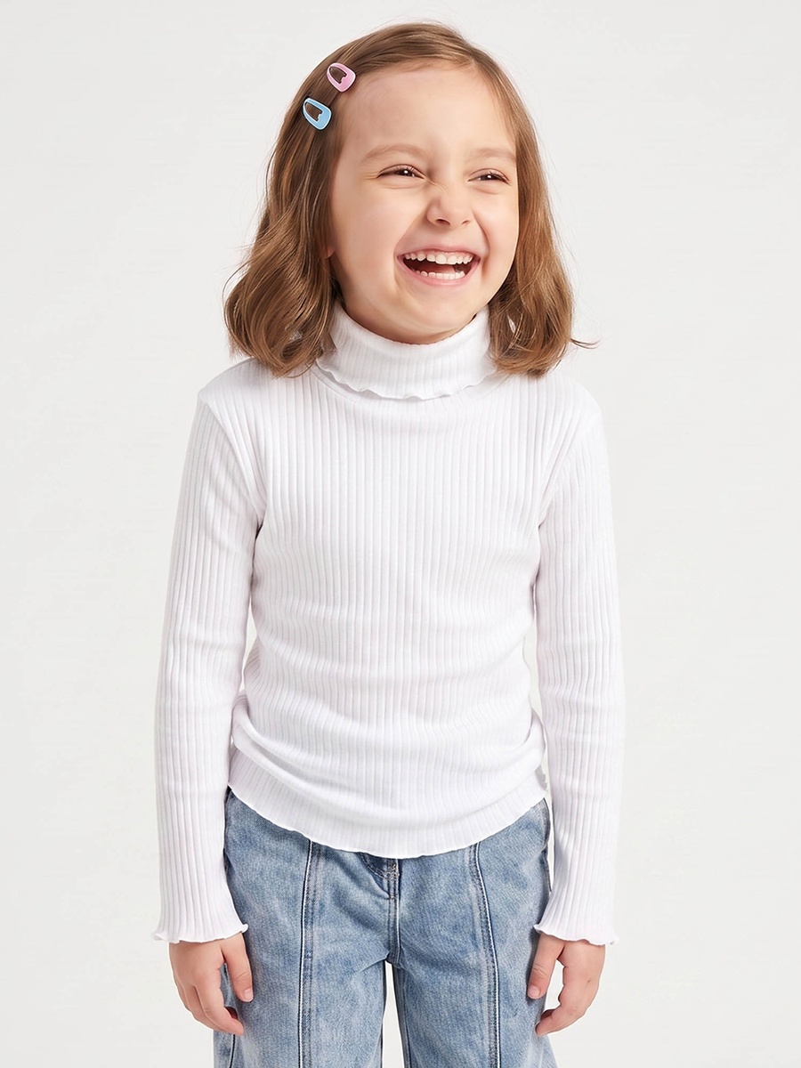Turtleneck Long Sleeves T-Shirt with Ribbed Design