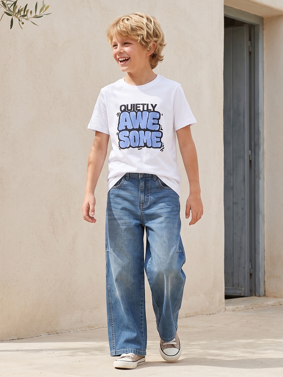 Crew Neck Short Sleeves T-Shirt with Graphic Print