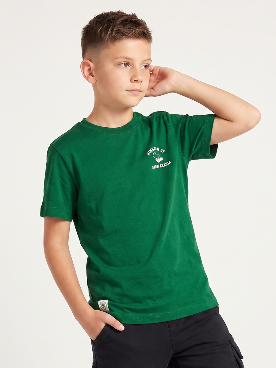 Crew Neck Short Sleeves T-Shirt with Typography Print