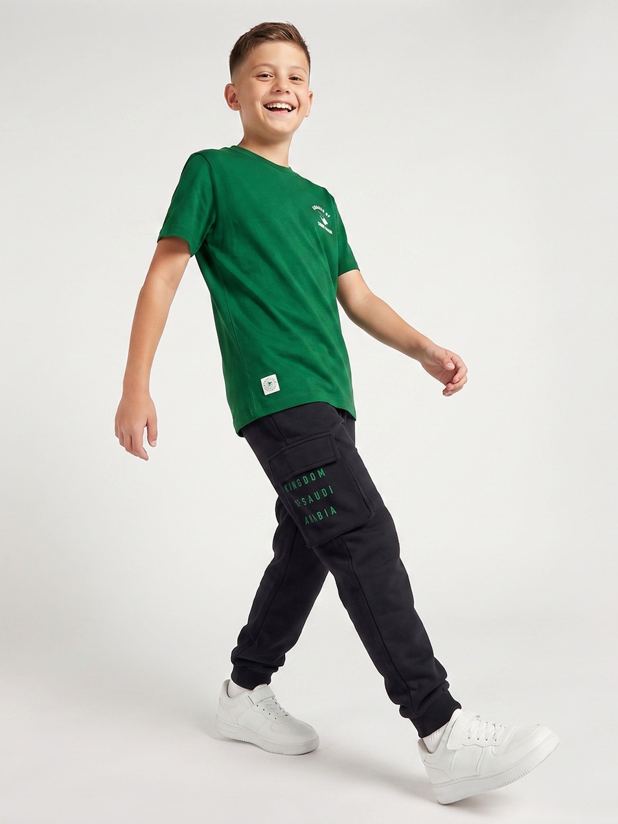 Crew Neck Short Sleeves T-Shirt with Typography Print