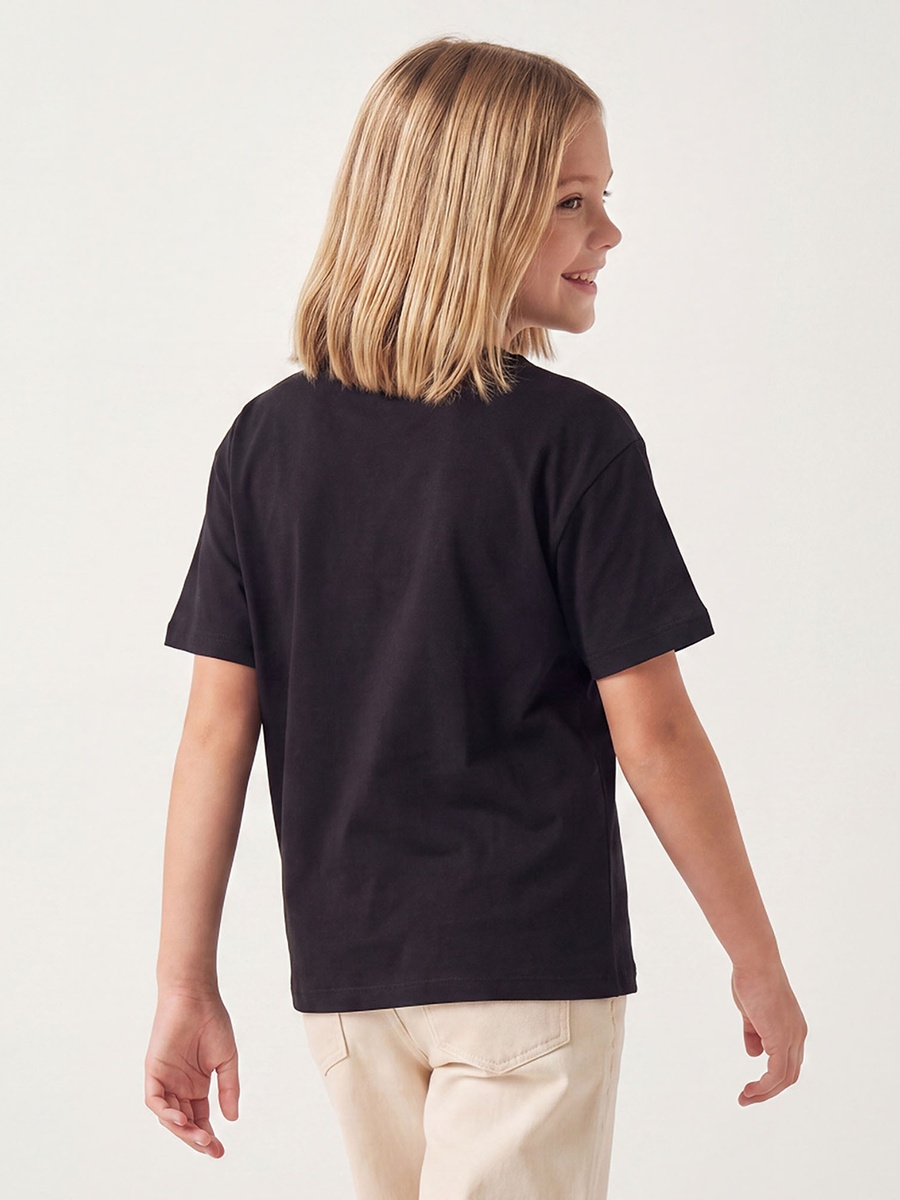 Round Neck Short Sleeves T-Shirt with Sequin Embellishment